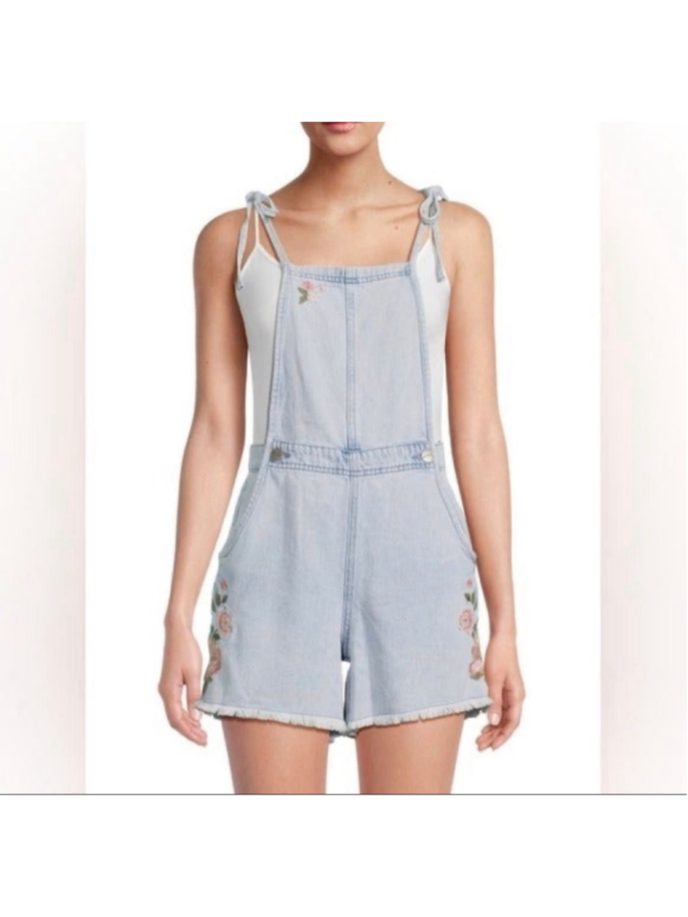 Driftwood Raphy Shortall Floral Embroidered Overall small 100% cotton